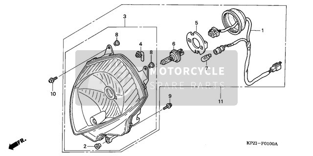 Honda SES150 2003 Headlight 2 for a 2003 Honda SES150